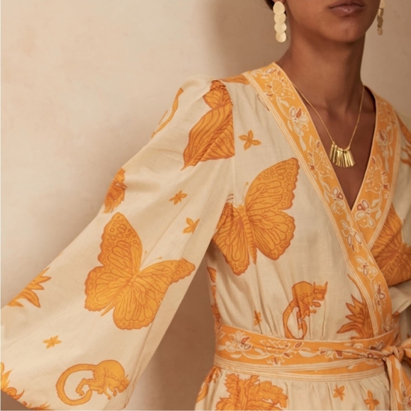 Banana Republic Balloon Sleeve Cotton Poplin Wrap Top size small NWOT - Picture 2 of 7